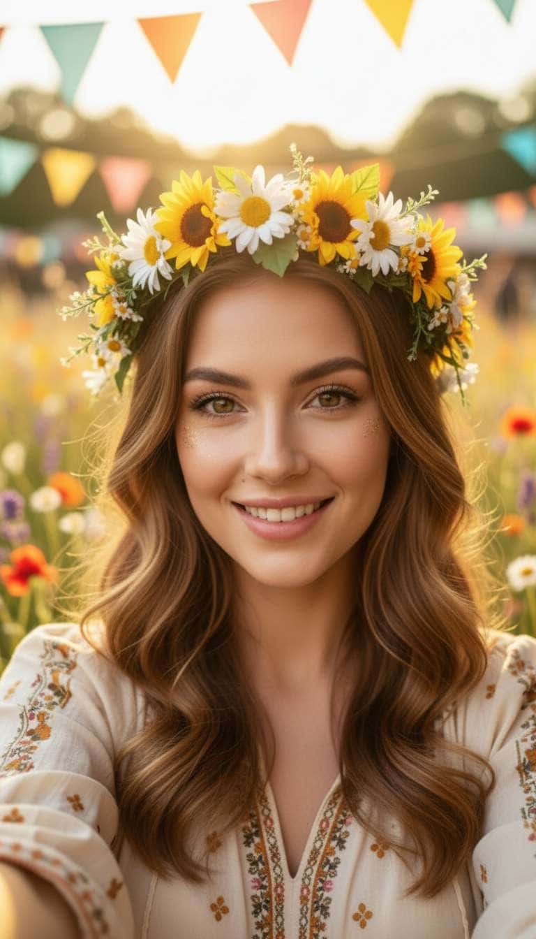 Festival Vibes - Folk Pop Birthday Card