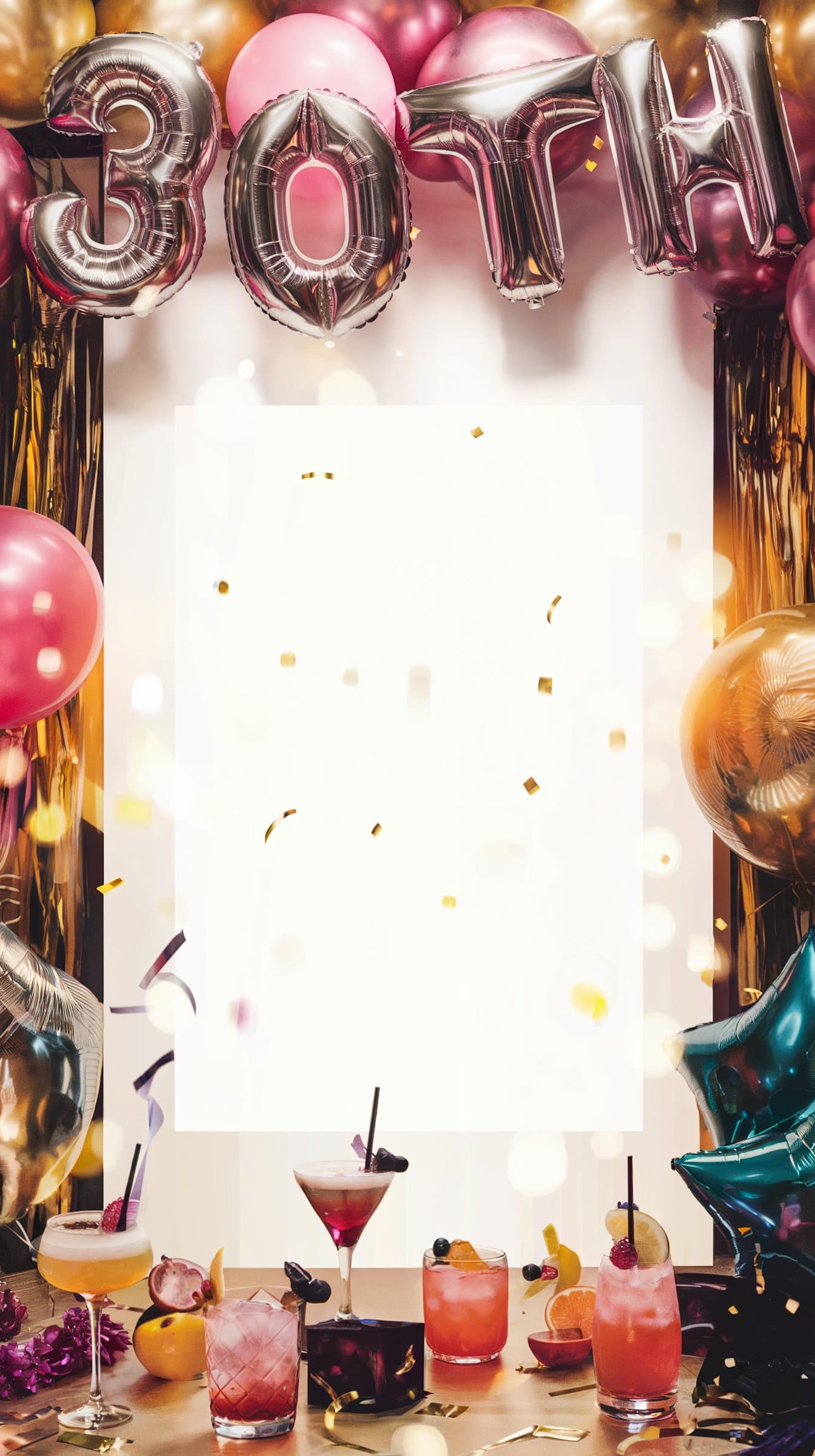 30th birthday card theme