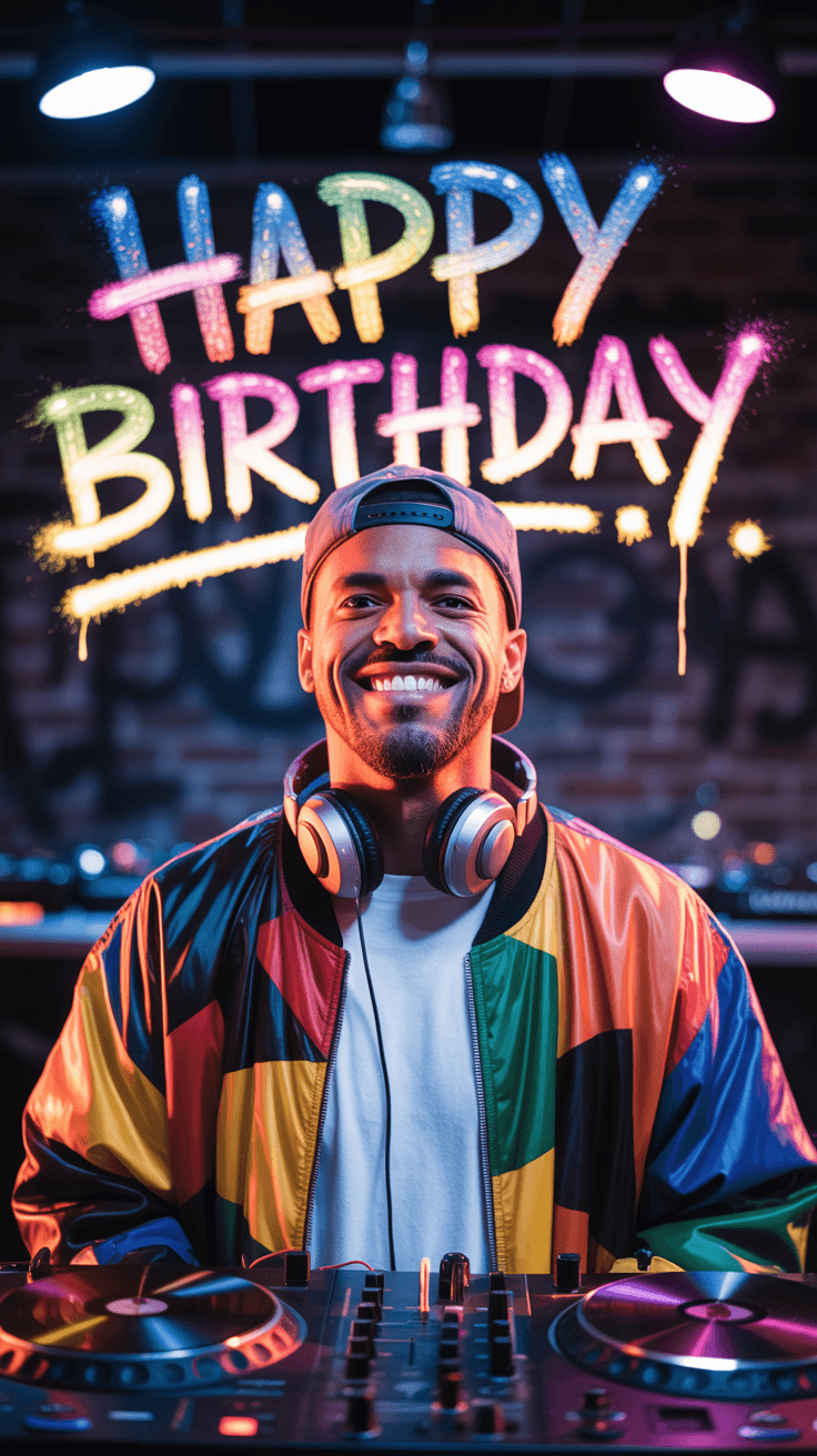 Hip hop star faceswap birthday card