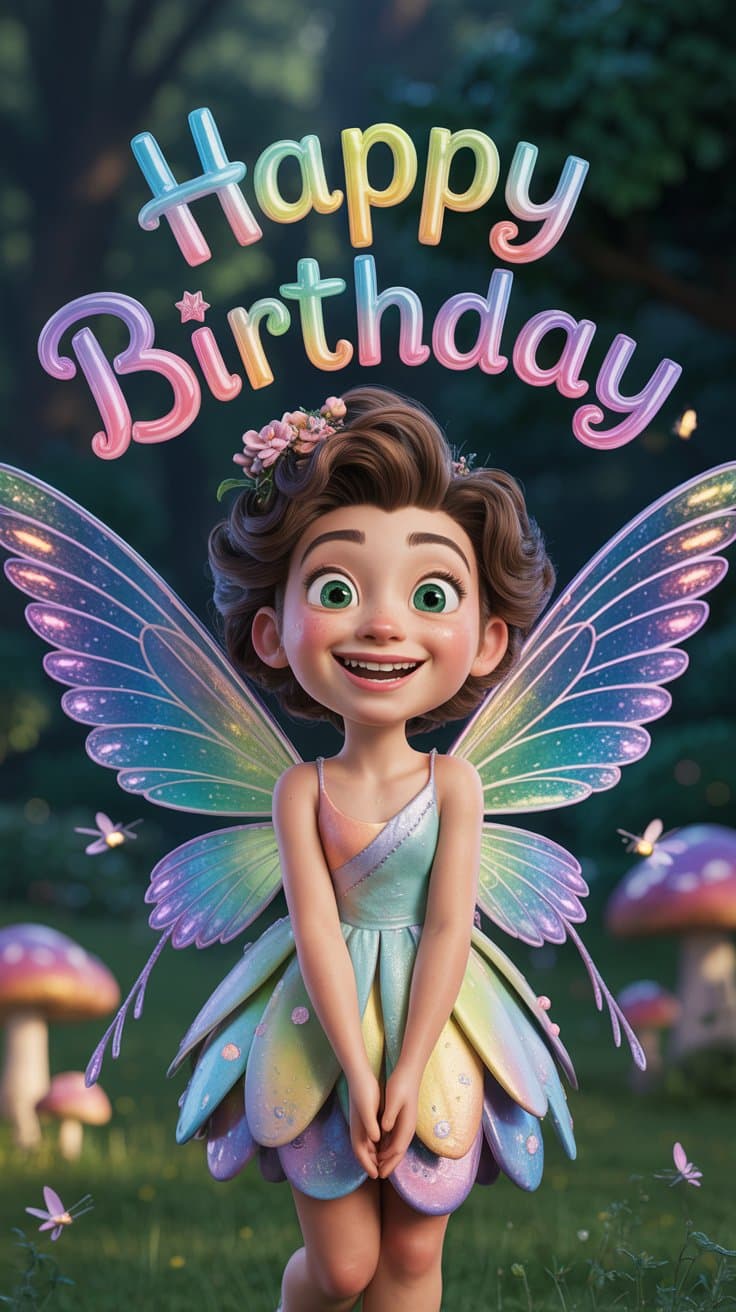 Fairy faceswap birthday card