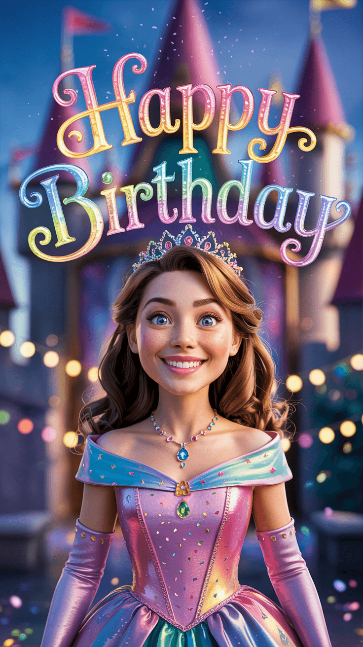 Princess faceswap birthday card