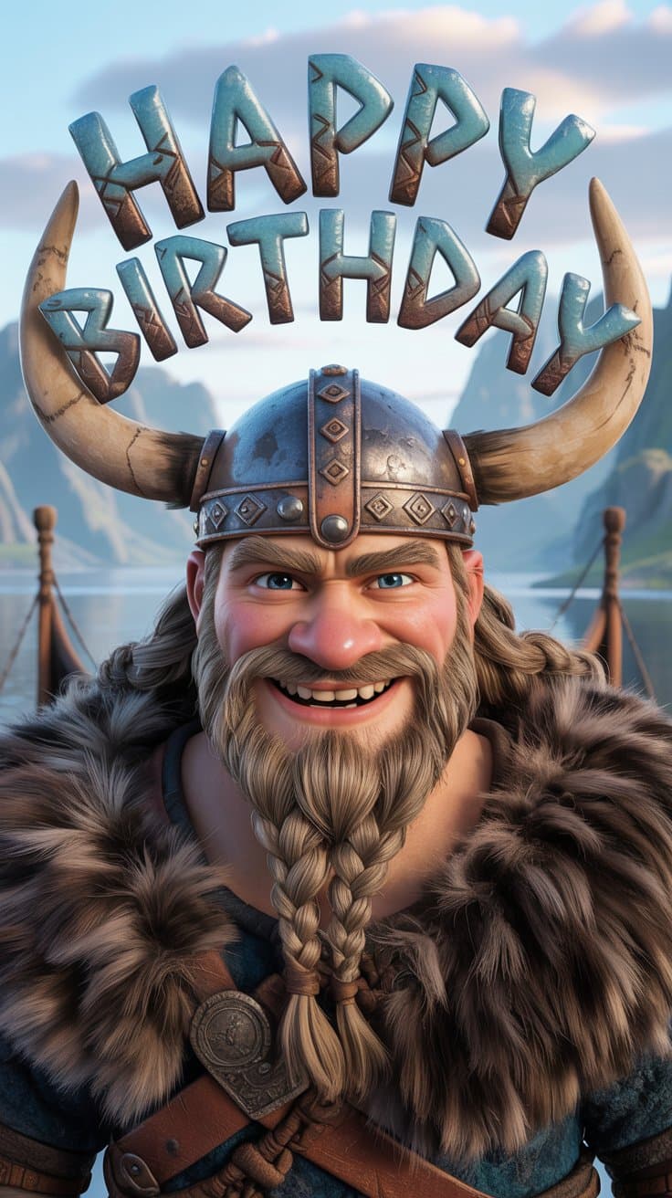 Viking faceswap birthday card