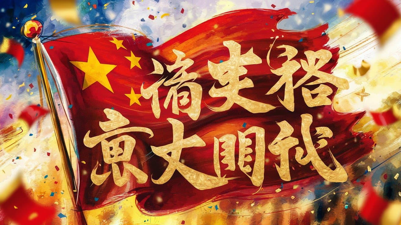 Happy Birthday song lyrics in Mandarin Chinese with festive background