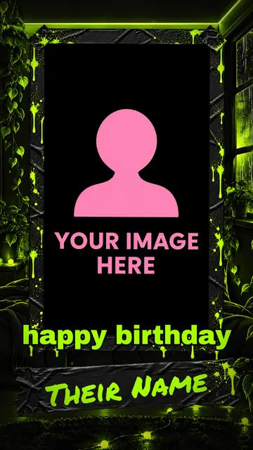 Alt Pop birthday slideshow: your photo, "Happy Birthday" and their name