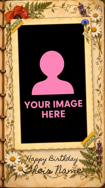 Folk birthday slideshow: your photo, "Happy Birthday" and their name