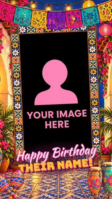 Latin Jazz birthday slideshow: your photo, "Happy Birthday" and their name